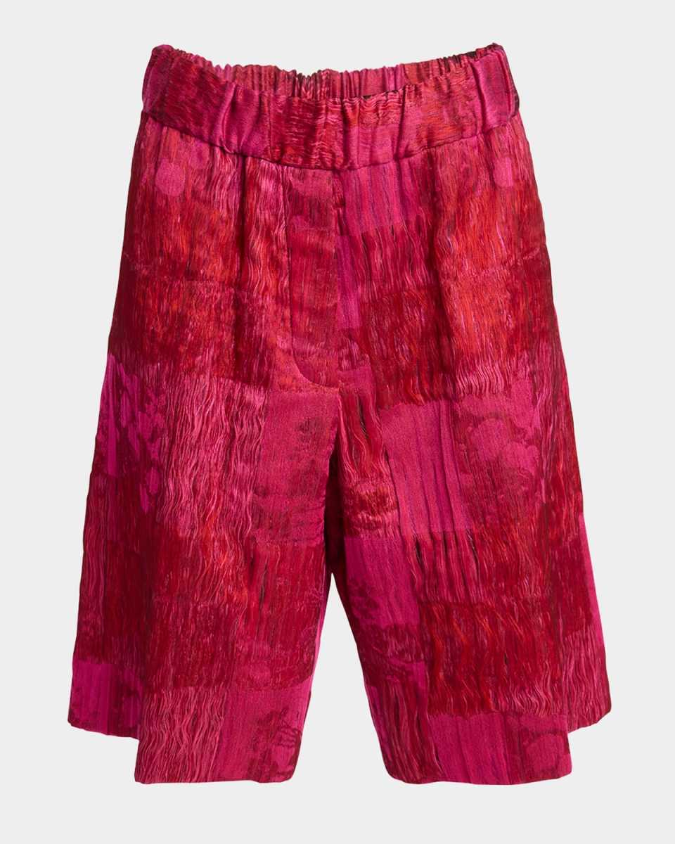 Pomy Patchwork Crinkle Shorts